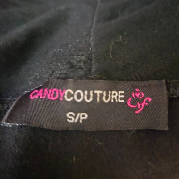 Y2K Black Sleeveless Cardigan Pink Metallic Wings Size S Emo scene Mall Goth - Picture 9 of 10